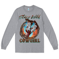 Heather Grey Stay Wild Cowgirl Long Sleeve Tee - FaDigitalArtStudio