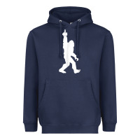 Navy funny bigfoot middle finger for squatch believers t shirt Heavyweight Hoodie - linhVisuals