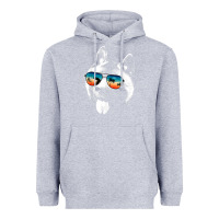 Heather Grey american akita shirts with glasses sunglasses retro style t shirt Heavyweight Hoodie - linhVisuals