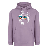 Lavender american akita shirts with glasses sunglasses retro style t shirt Heavyweight Hoodie - linhVisuals