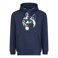 Navy american akita shirts with glasses sunglasses retro style t shirt Heavyweight Hoodie - linhVisuals