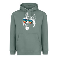 Sage american akita shirts with glasses sunglasses retro style t shirt Heavyweight Hoodie - linhVisuals
