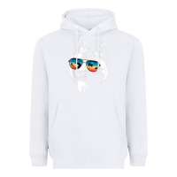 White american akita shirts with glasses sunglasses retro style t shirt Heavyweight Hoodie - linhVisuals