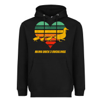 Black mama duck mother of 3 duckling funny mom mommy animal lover t shirt Heavyweight Hoodie - linhVisuals