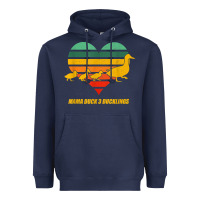 Navy mama duck mother of 3 duckling funny mom mommy animal lover t shirt Heavyweight Hoodie - linhVisuals