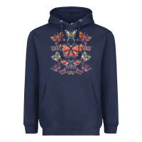 Navy butterfly breeds butterfly t shirt Heavyweight Hoodie - linhVisuals