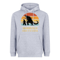 Heather Grey mens grandpazilla grandpa of monsters retro halloween christmas t shir Heavyweight Hoodie - linhVisuals
