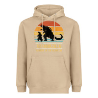 Mens Grandpazilla Grandpa Of Monsters Retro Halloween Christmas T Shir Heavyweight Hoodie | Teevron
