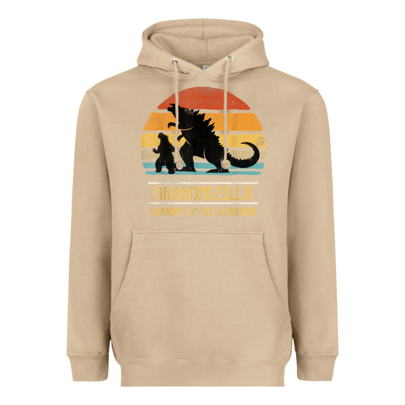 Mens Grandpazilla Grandpa Of Monsters Retro Halloween Christmas T Shir Heavyweight Hoodie by linhVisuals | Teevron