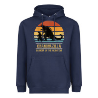 Navy mens grandpazilla grandpa of monsters retro halloween christmas t shir Heavyweight Hoodie - linhVisuals
