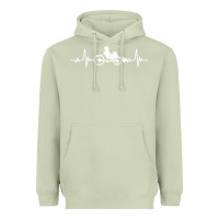 Matcha great recumbent bike heartbeat design cycling t shirt Heavyweight Hoodie - linhVisuals