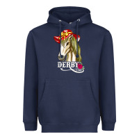 Navy derby day shirt 2022 horse derby party horse racing t shirt Heavyweight Hoodie - linhVisuals