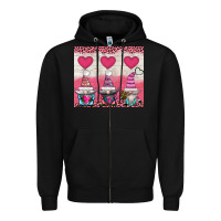 Black v.d 3 gnomes and hearts Zipper Hoodie - AdoDesignShop