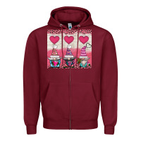 Burgundy v.d 3 gnomes and hearts Zipper Hoodie - AdoDesignShop