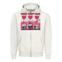 Oatmeal Heather v.d 3 gnomes and hearts Zipper Hoodie - AdoDesignShop
