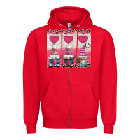 Red v.d 3 gnomes and hearts Zipper Hoodie - AdoDesignShop