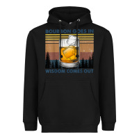 Black bourbon goes in wisdom comes out vintage t shirt Heavyweight Hoodie - linhVisuals