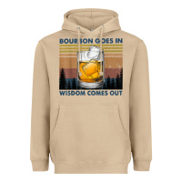 Mushroom bourbon goes in wisdom comes out vintage t shirt Heavyweight Hoodie - linhVisuals