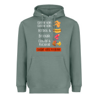 Sage chicken wing chicken wing hotdog and bologna shirt t shirt Heavyweight Hoodie - linhVisuals