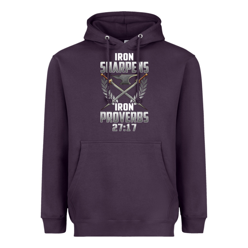 Iron Sharpens Iron Quote Proverbs 2717 Christian Cool Gift T Shirt Heavyweight Hoodie by linhVisuals | Teevron