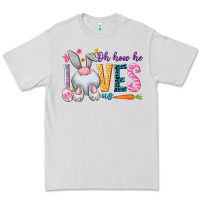 Dove Grey Oh how he loves us Easter Day Premium Tee - HowdyJamesFarm