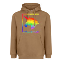 Toasted Coconut feeling magical but also stabby unicorn rainbow t shirt Heavyweight Hoodie - linhVisuals