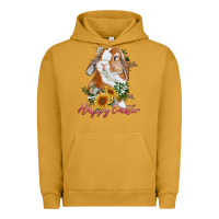 Pigment Peanut Butter happy easter with bunny and sunflowers Urban Hoodie - RanaPortraitStore