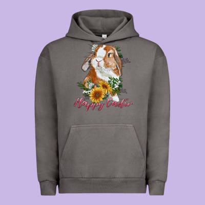 Happy Easter With Bunny And Sunflowers Urban Hoodie Designed By Ranaportraitstore