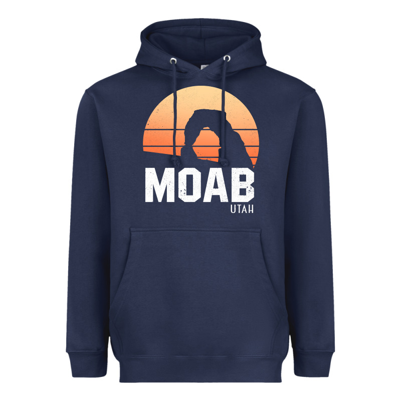 Moab Utah Arches National Park Vintage Retro Outdoor Hiking Pullover H Heavyweight Hoodie by linhVisuals | Teevron