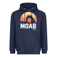 Navy moab utah arches national park vintage retro outdoor hiking pullover h Heavyweight Hoodie - linhVisuals