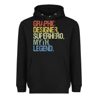 Black funny graphic designer t shirt Heavyweight Hoodie - linhVisuals