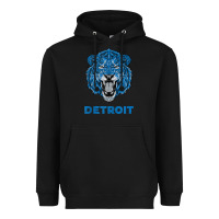 Black funny vintage lion face head detroit gifts tank top Heavyweight Hoodie - linhVisuals