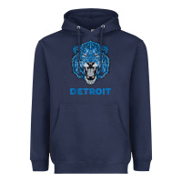 Navy funny vintage lion face head detroit gifts tank top Heavyweight Hoodie - linhVisuals