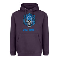 Plum funny vintage lion face head detroit gifts tank top Heavyweight Hoodie - linhVisuals