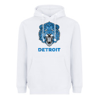 White funny vintage lion face head detroit gifts tank top Heavyweight Hoodie - linhVisuals