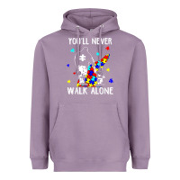 Lavender autism dad you will never walk alone support autism son t shirt Heavyweight Hoodie - linhVisuals