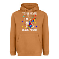 Meerkat autism dad you will never walk alone support autism son t shirt Heavyweight Hoodie - linhVisuals