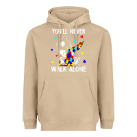 Mushroom autism dad you will never walk alone support autism son t shirt Heavyweight Hoodie - linhVisuals