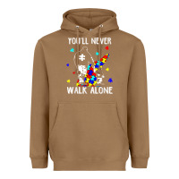 Toasted Coconut autism dad you will never walk alone support autism son t shirt Heavyweight Hoodie - linhVisuals
