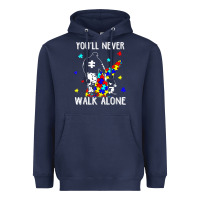 Navy autism dad you will never walk alone support autism son t shirt Heavyweight Hoodie - linhVisuals