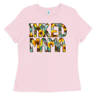 Bubblegum Pink Inked Mama Flowers Ladies Tee - CowCowDesign