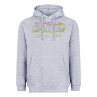 Heather Grey carcassonne france unique hand drawn art gift men women t shirt Heavyweight Hoodie - linhVisuals