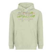 Matcha carcassonne france unique hand drawn art gift men women t shirt Heavyweight Hoodie - linhVisuals