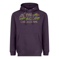 Plum carcassonne france unique hand drawn art gift men women t shirt Heavyweight Hoodie - linhVisuals