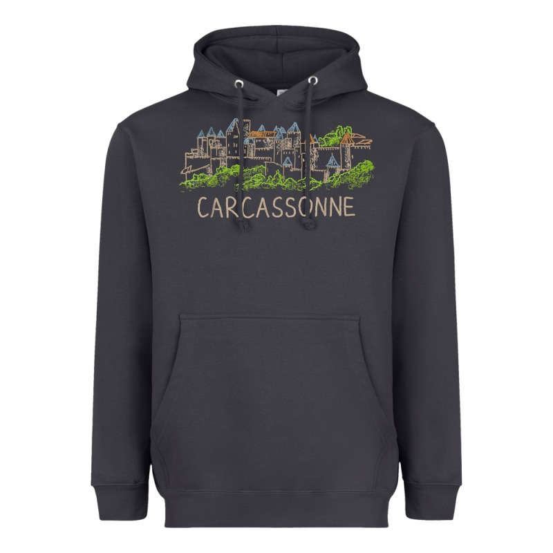 Carcassonne France Unique Hand Drawn Art Gift Men Women T Shirt Heavyweight Hoodie by linhVisuals | Teevron