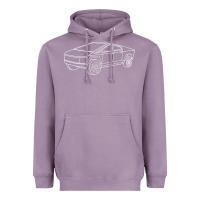 Lavender cybertrucks line art pocket futuristic ev truck cyber design t shirt Heavyweight Hoodie - linhVisuals