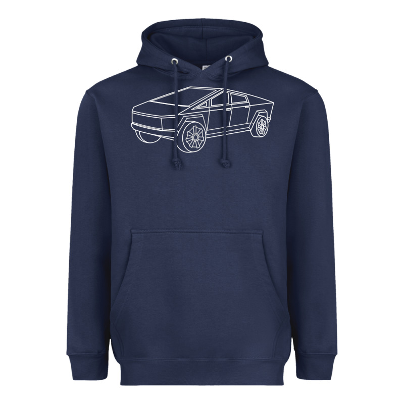 Cybertrucks Line Art Pocket Futuristic Ev Truck Cyber Design T Shirt Heavyweight Hoodie by linhVisuals | Teevron