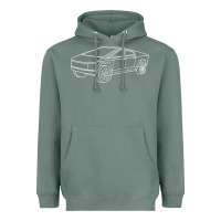 Sage cybertrucks line art pocket futuristic ev truck cyber design t shirt Heavyweight Hoodie - linhVisuals