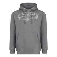 Storm cybertrucks line art pocket futuristic ev truck cyber design t shirt Heavyweight Hoodie - linhVisuals