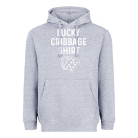 Heather Grey funny cribbage shirt lucky card game player lover gift t shirt Heavyweight Hoodie - linhVisuals